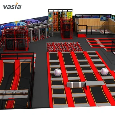 Zona de salto do parque de trampolim ao ar livre